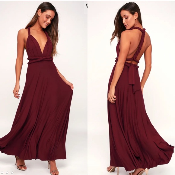 Lulus Dresses & Skirts - Lulu’s burgundy multi way maxi dress